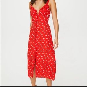 Wilfred Red Floral MIDI Dress